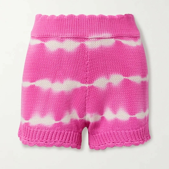 LOVESHACKFANCY Karrisa Tie Dye Knit Shorts in Hibiscus Pink - Picture 7 of 12